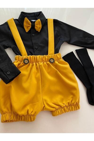 tubibebe Gömlek Hariçtir.hardal Sarı Salopet Takım (SALOPET PAPYON VE ÇORAP -...