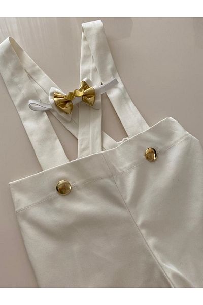 tubibebe Gold Detailed Salopet - Bow Tie