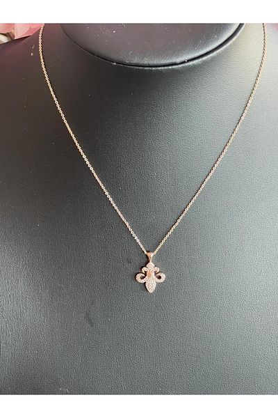 Gönülden Tasarım Gold Color Flower Thin Chain Gift Jewelry Necklace