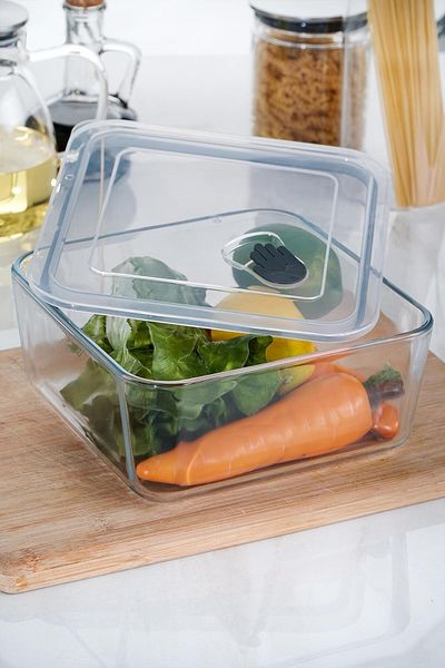 ACAR 2.7 Lt Olivya square Vacuum Glass storage Container
