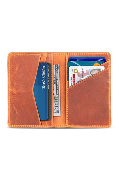 OttoAngelino Otto Angelino Hakiki Deri Rfıd Korumalı Business Kart Ve Para Cüzdanı - Unisex