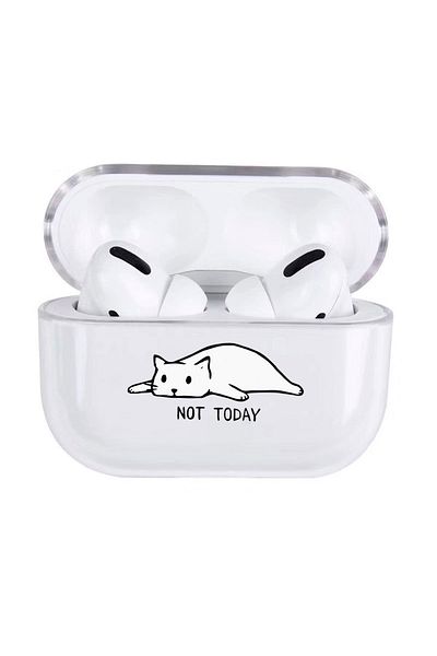 caseland Wireless Headphone Pro Compatible Not Today Patterned Transparent Wireless Headphone Case