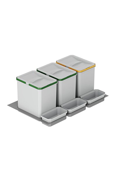 STARAX Çöp Kovası Çekmece Içi 80cm Otomatik 12+12+12+1+1+1lt Gri