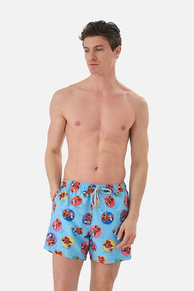 John Frank Pantaloni scurți de mare cu model, peste toate buzunarele