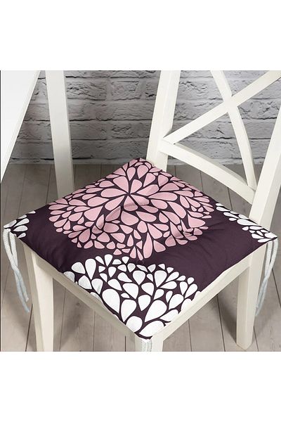 Realhomes Plum Floor Drop Design Digital Printed Modern Pouf Chair Cushion