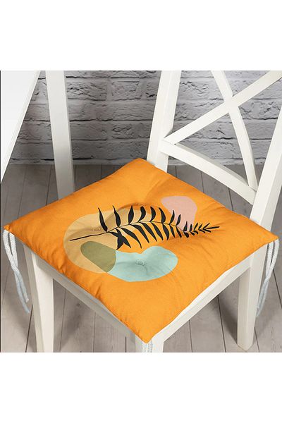 Realhomes Mustard Floor Abstract Design Fluffy Chair Cushion