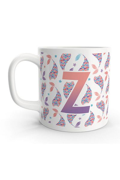Rock'n Fox Letter Z Mermaid Colorful Design Letter Mug
