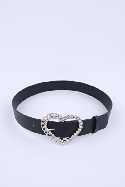 LİA KEMER Kadın Kalp Love Taşlı Tokalı Kemer Bel Kemeri Ceket Kemeri Elbise K...