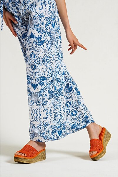 Taran Belinda Lace Detailed Wedge Heel Slippers