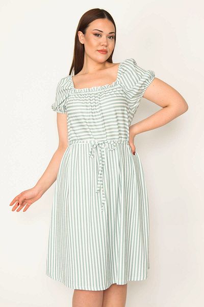 Şans Plus Size Dress - Green - Basic
