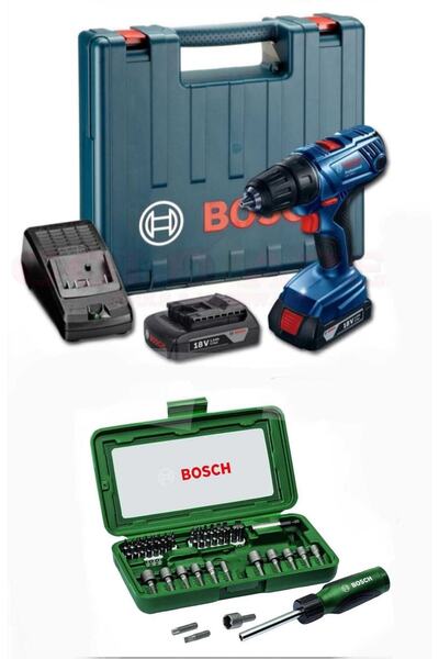 Bosch Gsr 180 Li 2ah çift akülü 46 Parça Uç Seti Hediye