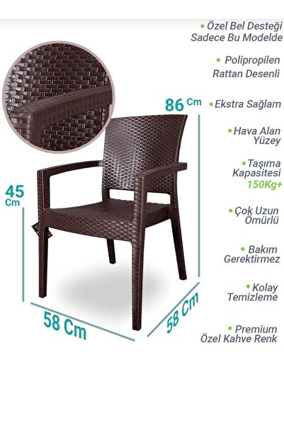 Capissi 90x150 Camsız Masa Takımı Zeugma 6 Koltuklu