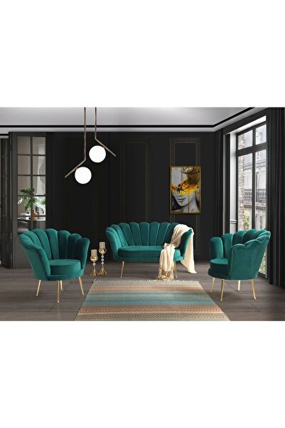 Genel Markalar Inci Turkuaz Kollu Çayseti Koltuk Takımı