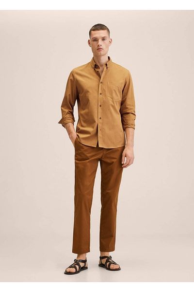 MANGO Man Βαμβακερό πουκάμισο Lyocell Regular Fit