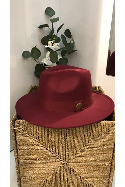 Mistik Aksesuar قبعة بنما باللون العنابي للسيدات