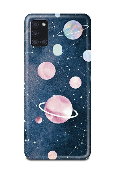 PERAX Samsung Galaxy M30s - M21 Lacivert Galaksi Baskılı Telefon Kılıfı M30s030-44