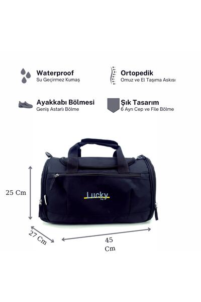 LUCKY BAG Luckybag Black Gym Daily Sports Βαλίτσα και Τσάντα Ταξιδιωτικής Βαλίτσας