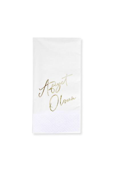 Story 33x33 سم رقائق الذهب بون أبيتيت 16 عبوة 1/8 مناديل ورقية بيضاء اللون