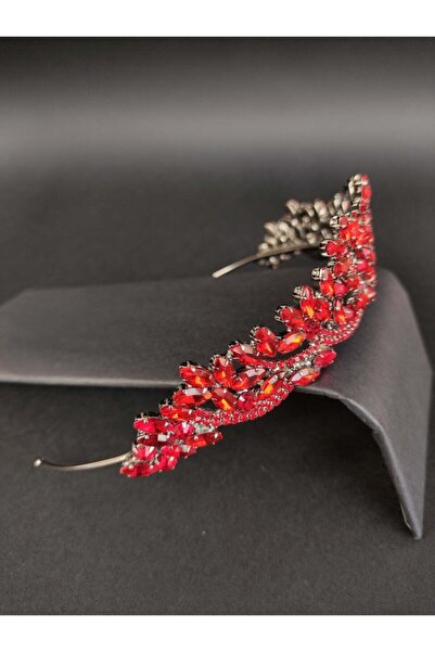 Bontex Αξεσουάρ Μαλλιών Μαύρο Μεταλλικό Στέμμα Νύφης με Κόκκινες Κρυστάλλινες...