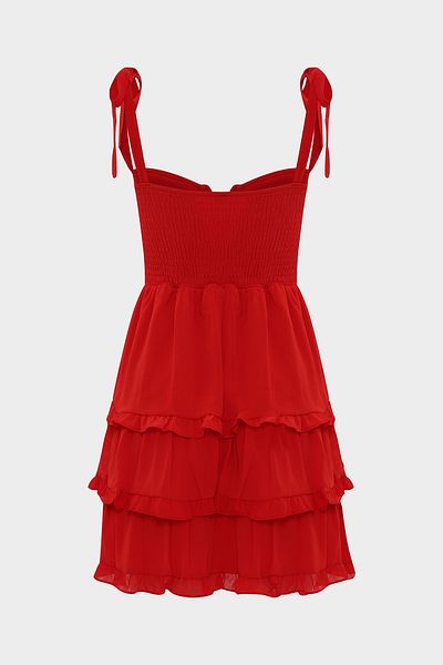 Açelya Okcu Strappy Elastic Short Woven Dress