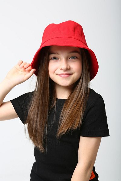 FELLMENS Red Unisex Lux Cotton Fabric Bucket Kids Hat