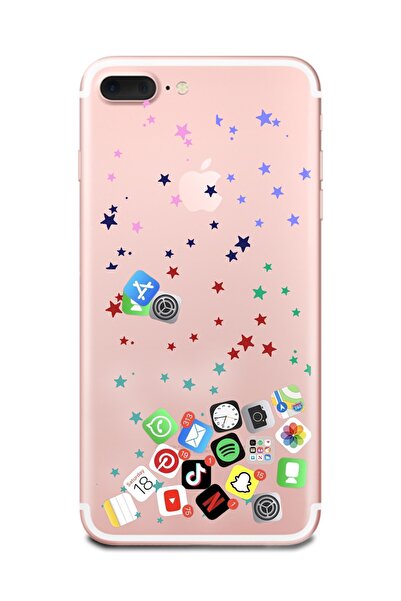 PERAX Iphone 7/8 Plus Uyumlu Sosyal Medya Icon Baskılı Telefon Kılıfı Ip17plu...