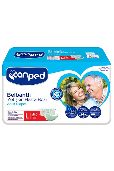 Canped (p.e.)Large Size Large Waistband Patient Diapers 30 Pack