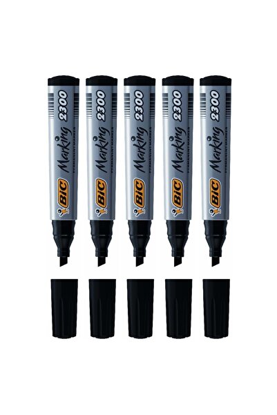 Bic Marking 2300 Permanent Marker Kesik Uçlu Siyah 5 Adet