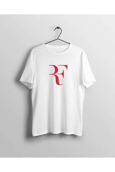 YEACHY Μπλουζάκι Unisex White Roger Federer Tennis με στάμπα