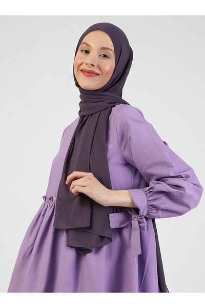 Tuva Şal Chiffon Shawl - Dark Violet -
