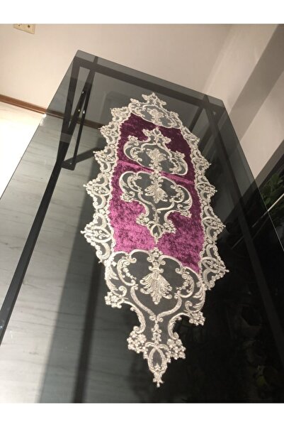 Mia Kadife Fransız Dantel Tek Masa Üzeri Ranır