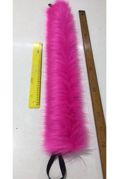 kurkyaka Kadın Fuşya Suni Kürk Kapüşon Kenarı Şerit