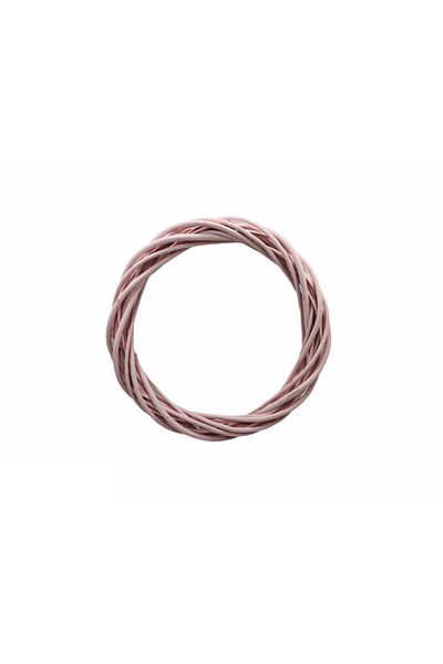 OzanTuhafiye Coroană Ornament Ușă Din Lemn Natural Bambus 30cm Roz
