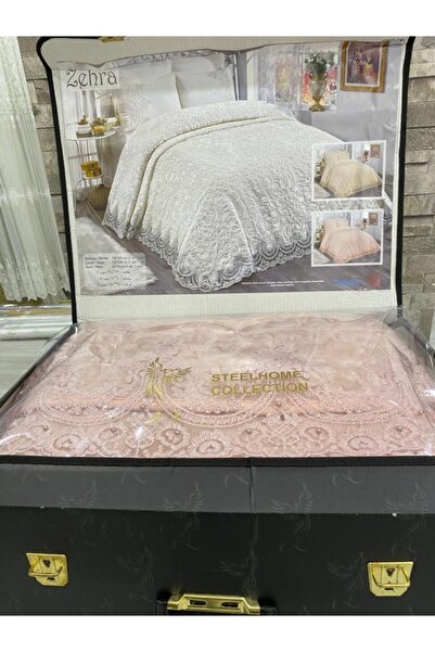 ES MİNA Estmina Fransız Güpürlü Pudra Battaniye Seti