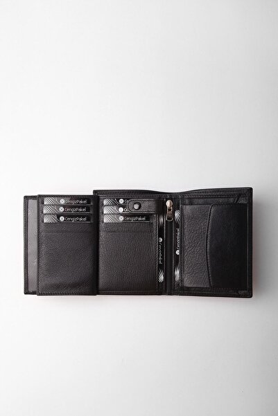 CENGİZ PAKEL Erkek Siyah Hakiki Deri Cüzdan 13c6p90t