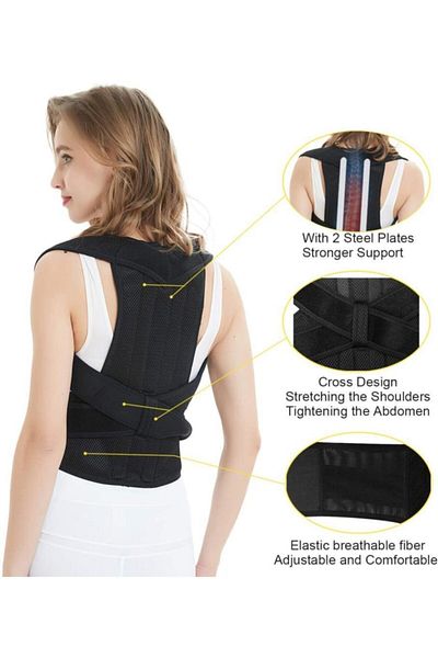 Ankaflex Unisex Μαύρος κορσές όρθιας στάσης με συρματόσχοινο