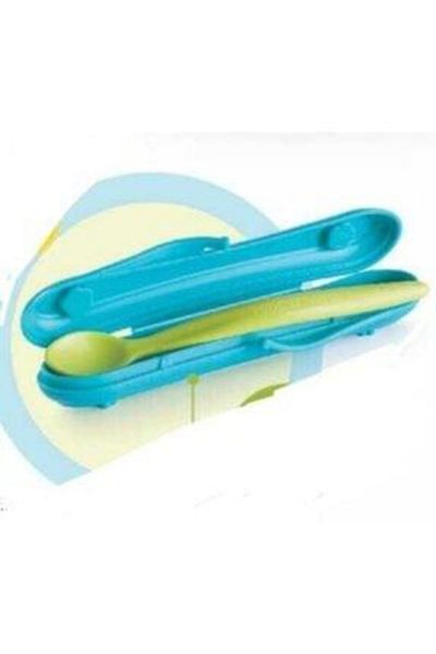 Tupperware Turquoise Boxed Food Spoon
