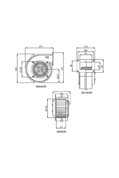 Aircol Salyangoz Radyal Fan 120-60