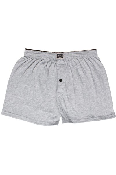 Tutku Men's Gray Combed Buttoned Boxer 5 Pack
