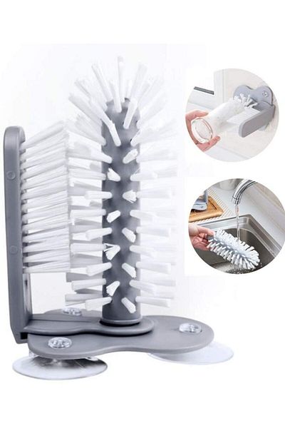 CMT Glass Washing Brush Practical Glass Washing Brush with Suction Cup