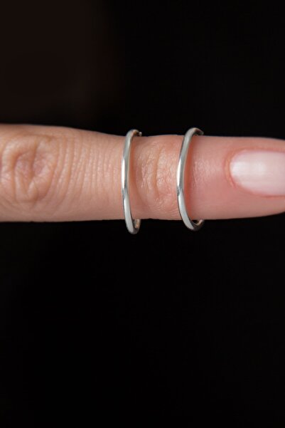 Elika Silver Kadın Gümüş Halka Küpe 925 Ayar