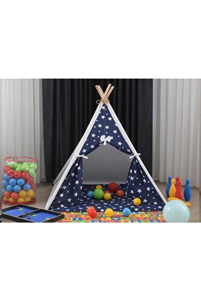 miniks Pamuklu Ahşap Çocuk Oyun Çadırı Kızılderili Çadırı Oyun Evi