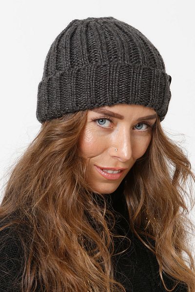 Vemod 75 Labeled Folded Knitted Beanie - Anthracite