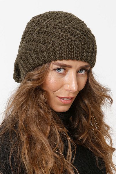 Vemod 36 Lined Knitwear Knitted Beret - Khaki