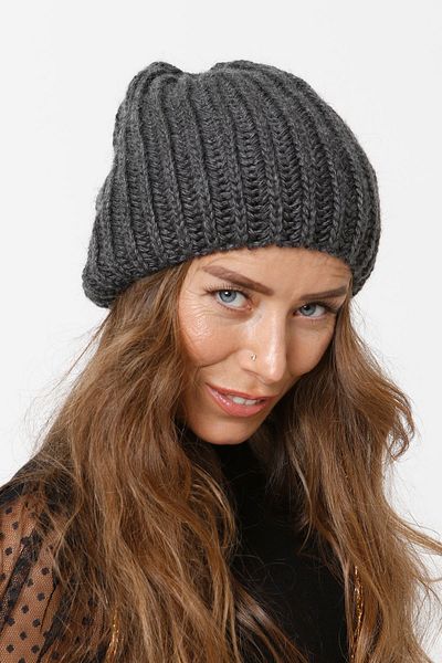 Vemod Thessaloniki Knitted Knitwear Plain Beret - Anthracite