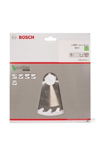 Bosch Optiline Ahşap Sunta Daire Testere Bıçağı 184x30x2,6mm 24 Diş