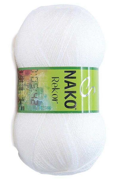 NAKO Record 208 5 Pieces Hand Knitting Yarn White