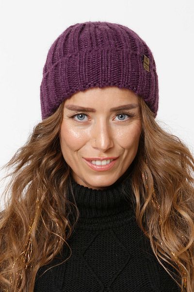 Vemod Mohair Folded Washed Knitwear Knitted Beret - Purple