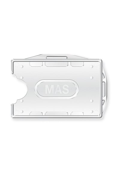 Mas Plastic Card Enclosure Container Double Face (Vertical and Horizontal Use) 54x86mm Transparent (Pack of 25)