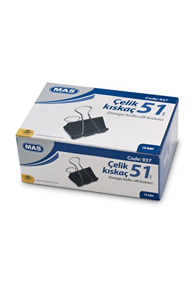 Mas Omega Çelik Kıskaç (SİYAH 51 MM) (12'Lİ KUTU)